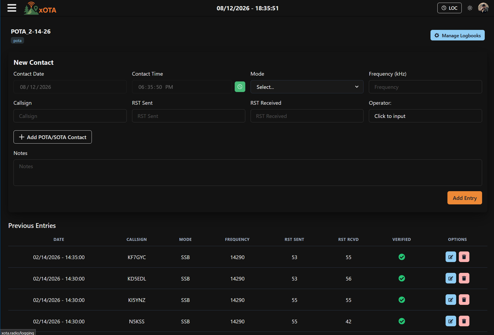 logging screenshot