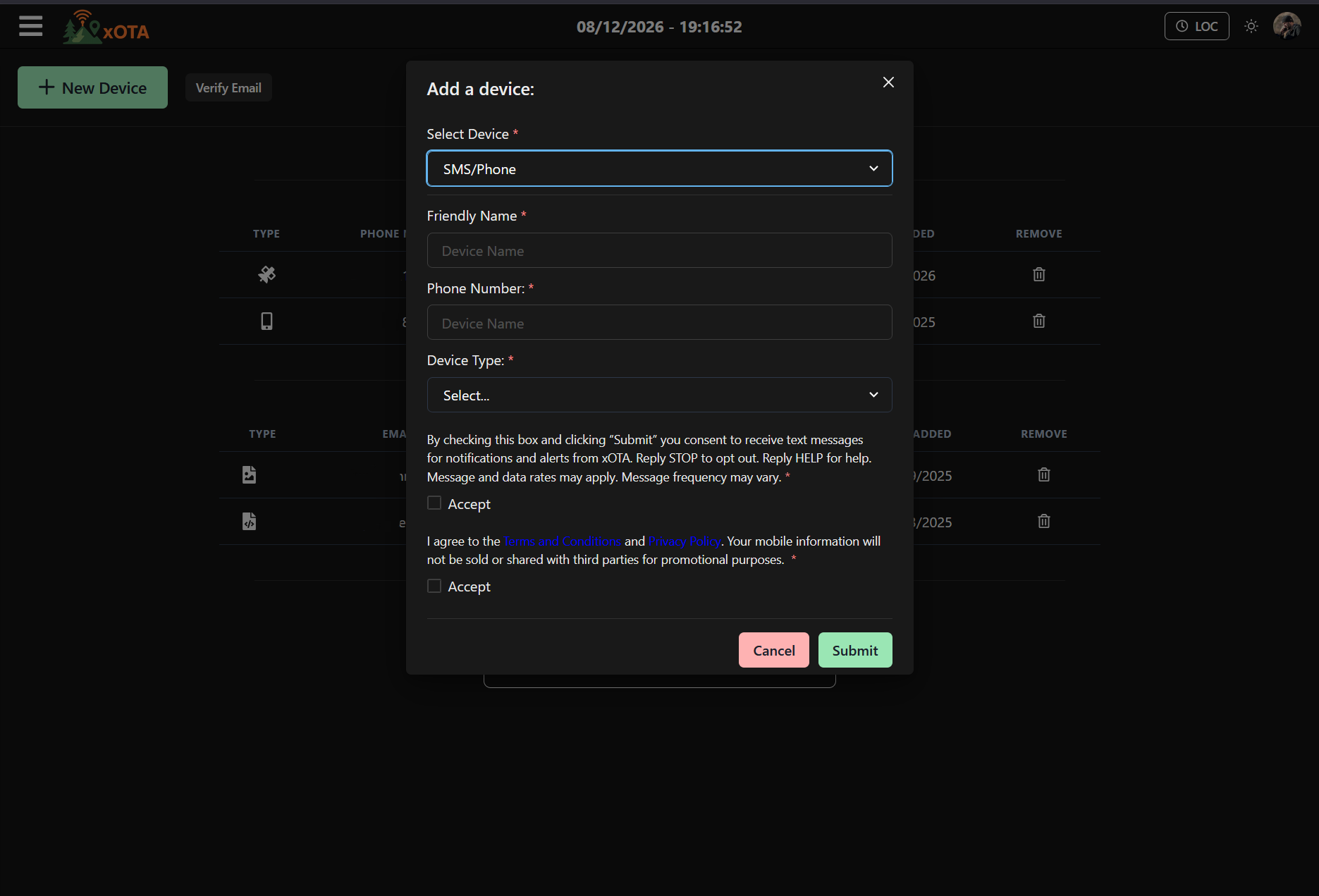 device registration